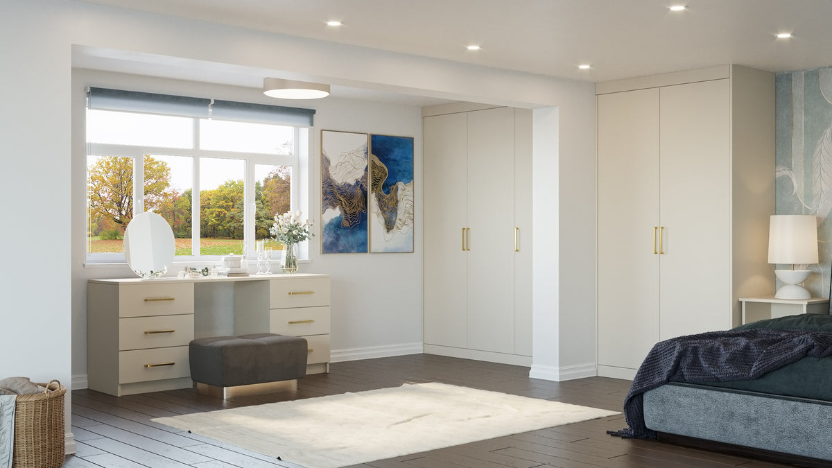 Fitted Wardrobe with Desk Space Built In – Online Bedrooms