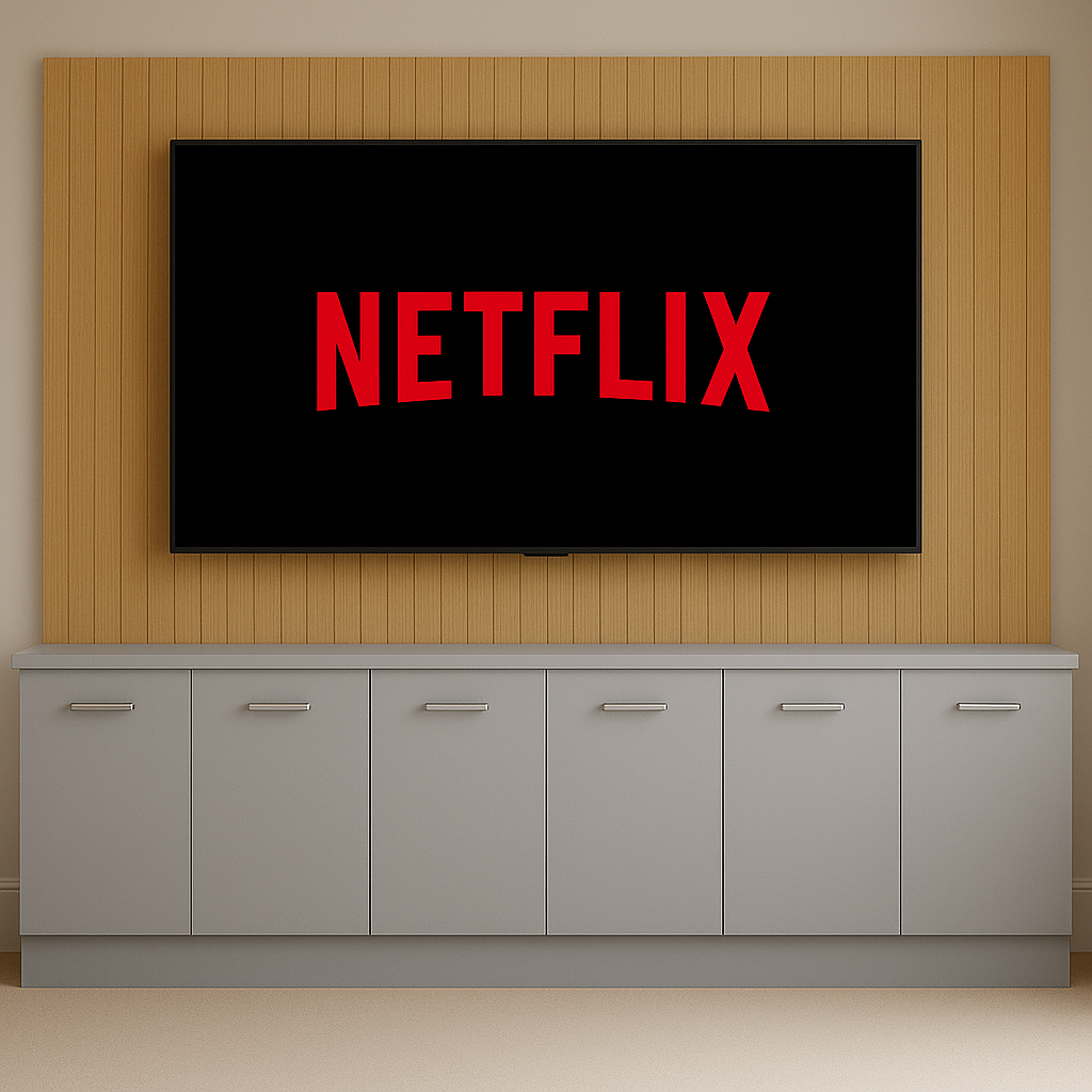 Tall Media Wall Entertainment Base Unit - For Up to 130" TVs