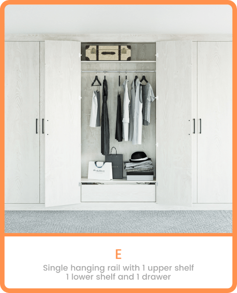 Made-to-measure wardrobe interior module E