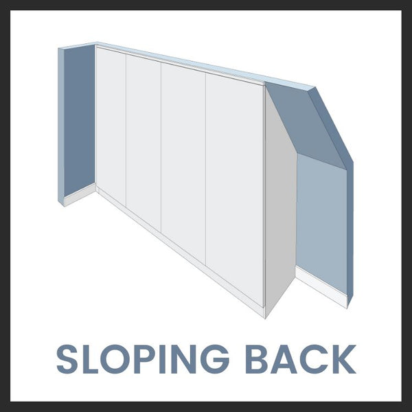 Sloping back wardrobe layout diagram