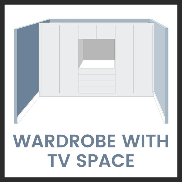 With TV space wardrobe layout diagram