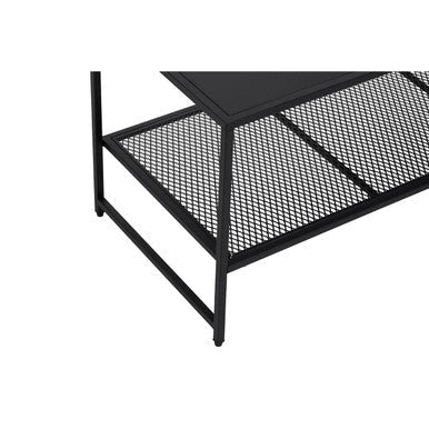 Acero Black Metal Coffee Table with Mesh Shelf 7 - Online Bedrooms
