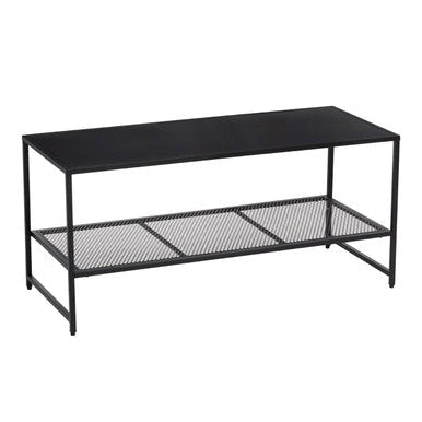 Acero Black Metal Coffee Table with Mesh Shelf 10 - Online Bedrooms