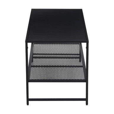 Acero Black Metal Coffee Table with Mesh Shelf 4 - Online Bedrooms