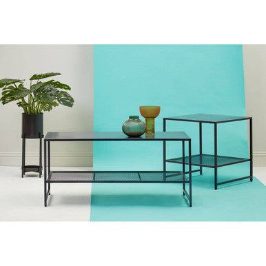 Acero Black Metal Coffee Table with Mesh Shelf 11 - Online Bedrooms