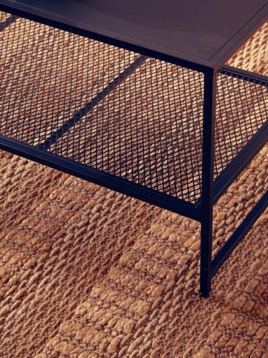 Acero Black Metal Coffee Table with Mesh Shelf 5 - Online Bedrooms