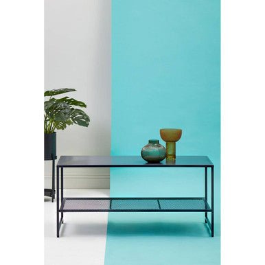 Acero Black Metal Coffee Table with Mesh Shelf 3 - Online Bedrooms