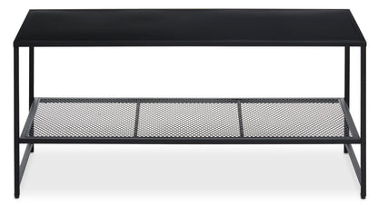 Acero Black Metal Coffee Table with Mesh Shelf 2 - Online Bedrooms