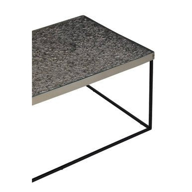 Akola Silver Finish Textured Coffee Table with Black Frame 7 - Online Bedrooms