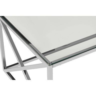 Allure Clear Glass Coffee Table with Silver Finish Frame 6 - Online Bedrooms