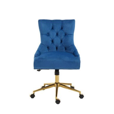 Anita Blue Velvet and Gold Base Home Office Chair 8 - Online Bedrooms