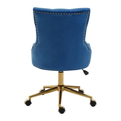 Anita Blue Velvet and Gold Base Home Office Chair 3 - Online Bedrooms