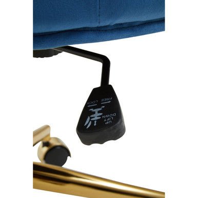 Anita Blue Velvet and Gold Base Home Office Chair 7 - Online Bedrooms