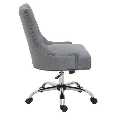 Anita Grey Fabric and Chrome Base Home Office Chair 2 - Online Bedrooms