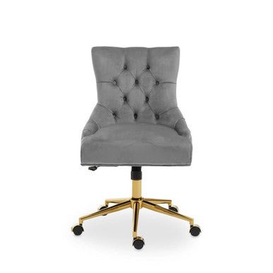 Anita Grey Velvet and Gold Base Home Office Chair 9 - Online Bedrooms