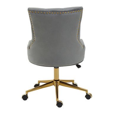 Anita Grey Velvet and Gold Base Home Office Chair 3 - Online Bedrooms