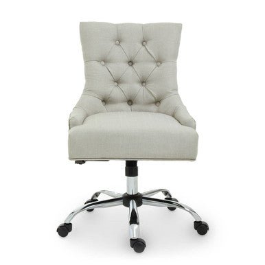 Anita Natural Fabric and Chrome Base Home Office Chair 9 - Online Bedrooms