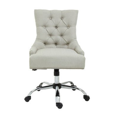 Anita Natural Fabric and Chrome Base Home Office Chair 8 - Online Bedrooms