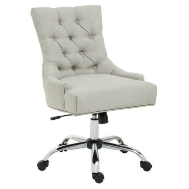 Anita Natural Fabric and Chrome Base Home Office Chair 1 - Online Bedrooms