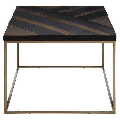 Aris Black Acacia Wood Coffee Table with Gold Inlay 5 - Online Bedrooms