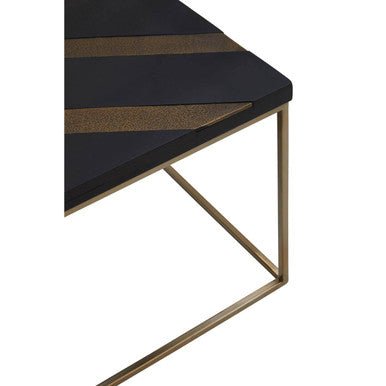 Aris Black Acacia Wood Coffee Table with Gold Inlay 7 - Online Bedrooms