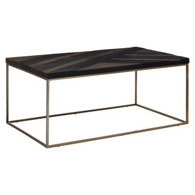 Aris Black Acacia Wood Coffee Table with Gold Inlay 4 - Online Bedrooms