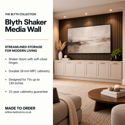Blyth Shaker Media Wall Base Unit 2 - Online Bedrooms