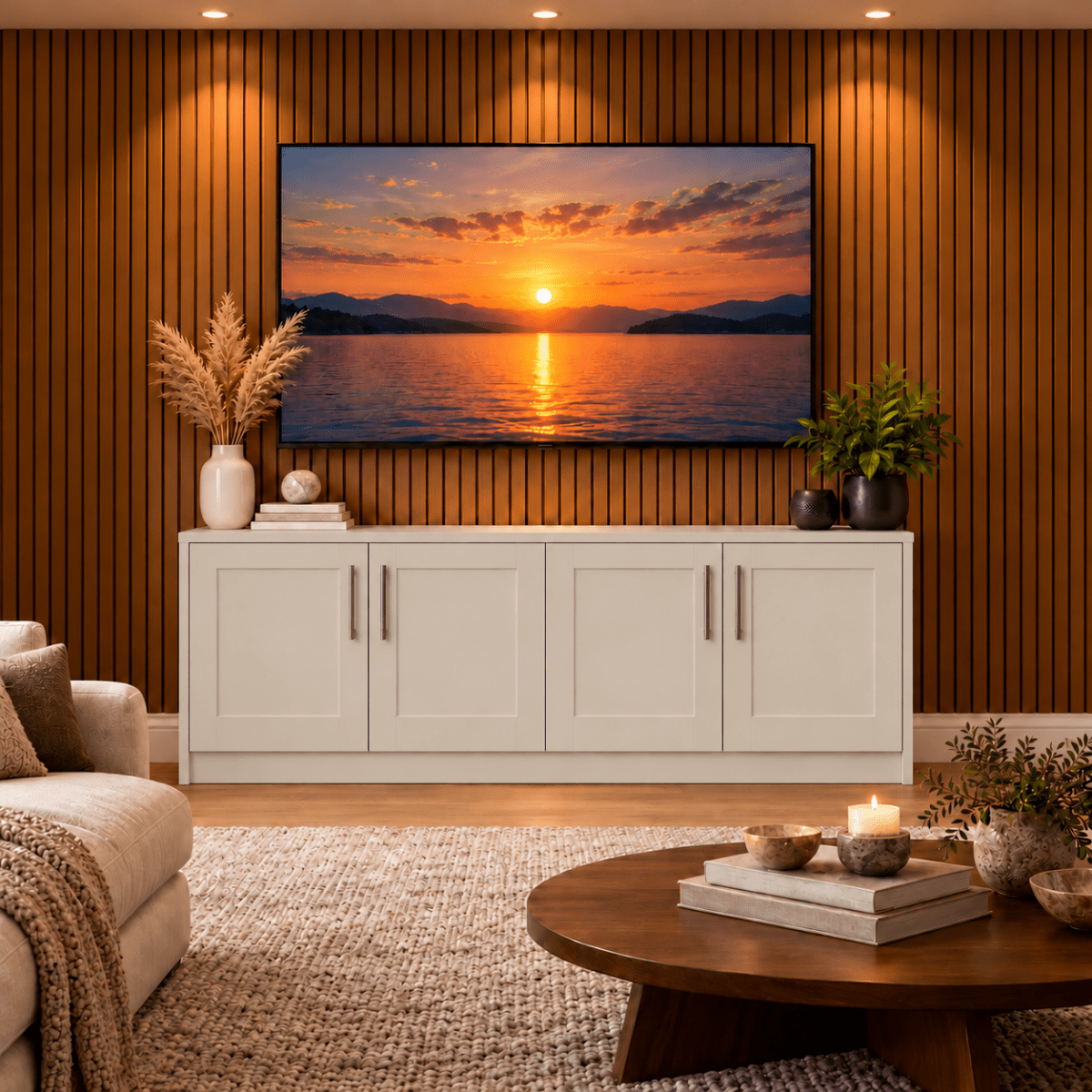 Blyth Tall Shaker Media Wall Base Unit 8 - Online Bedrooms