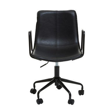 Branson Black Leather Effect Home Office Chair 1 - Online Bedrooms