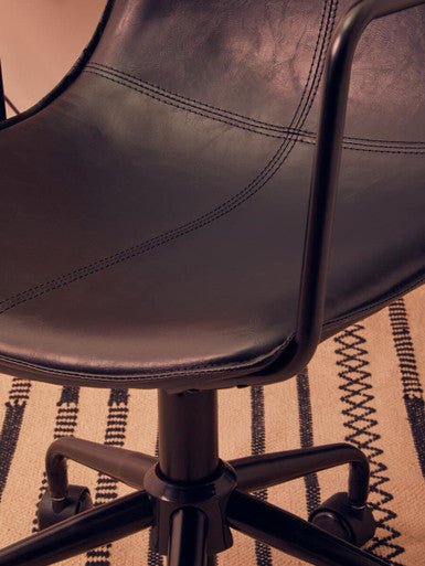 Branson Black Leather Effect Home Office Chair 6 - Online Bedrooms