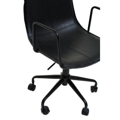 Branson Black Leather Effect Home Office Chair 10 - Online Bedrooms