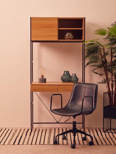 Branson Black Leather Effect Home Office Chair 4 - Online Bedrooms