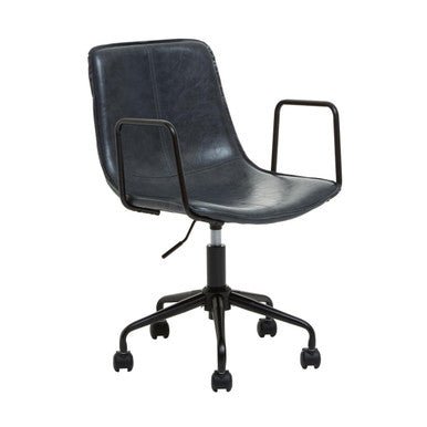 Branson Grey Leather Effect Home Office Chair 9 - Online Bedrooms