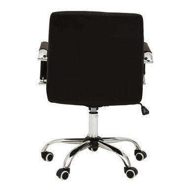 Brent Black Leather Effect And Chrome Home Office Chair 4 - Online Bedrooms