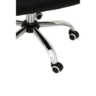 Brent Black Leather Effect And Chrome Home Office Chair 5 - Online Bedrooms