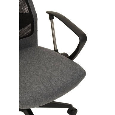 Brent Black Mesh And Grey Fabric Home Office Chair 5 - Online Bedrooms