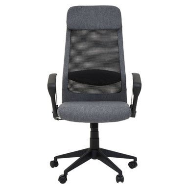 Brent Black Mesh And Grey Fabric Home Office Chair 2 - Online Bedrooms