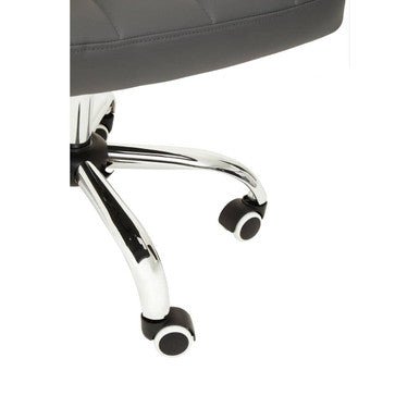 Brent Grey Leather Effect And Chrome Home Office Chair 8 - Online Bedrooms