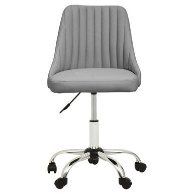 Brent Grey Leather Effect Home Office Chair 1 - Online Bedrooms