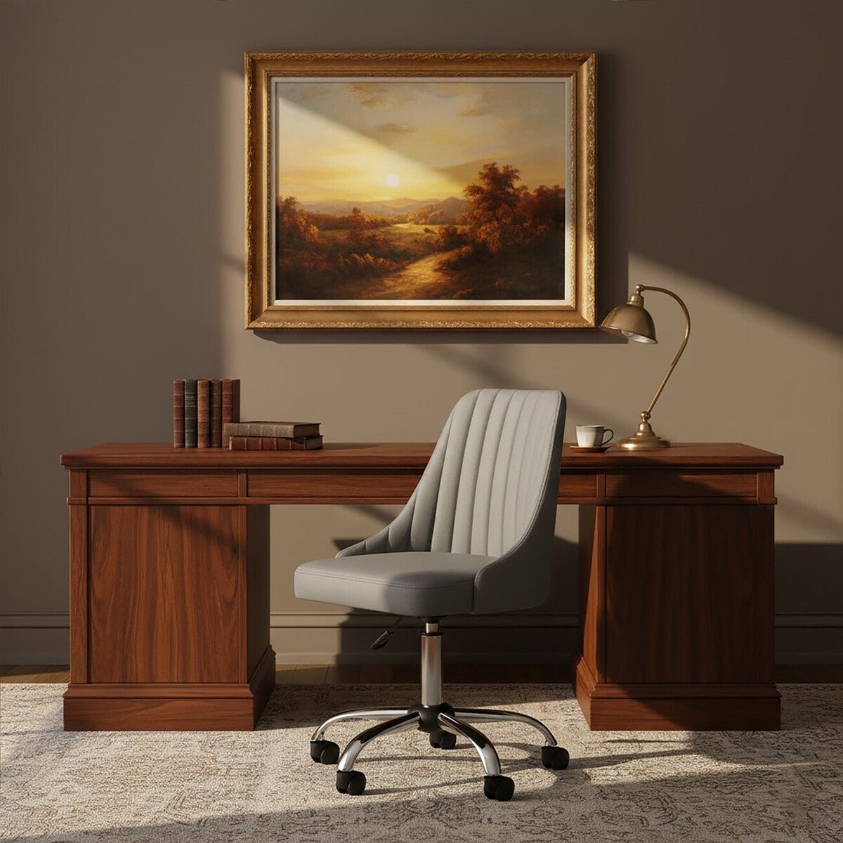 Brent Grey Leather Effect Home Office Chair 3 - Online Bedrooms