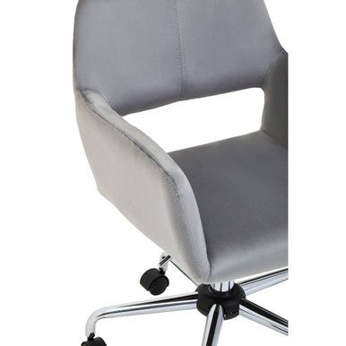Brent Grey Velvet And Chrome Base Home Office Chair 10 - Online Bedrooms