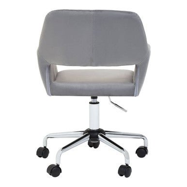 Brent Grey Velvet And Chrome Base Home Office Chair 4 - Online Bedrooms