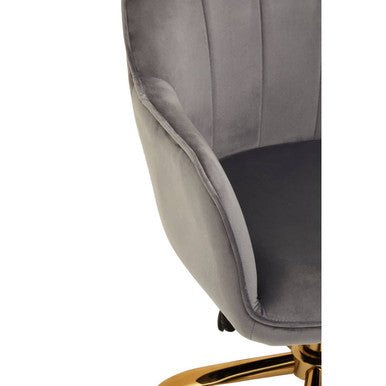 Brent Grey Velvet And Gold Base Home Office Chair 10 - Online Bedrooms