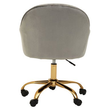 Brent Grey Velvet And Gold Home Office Chair 4 - Online Bedrooms