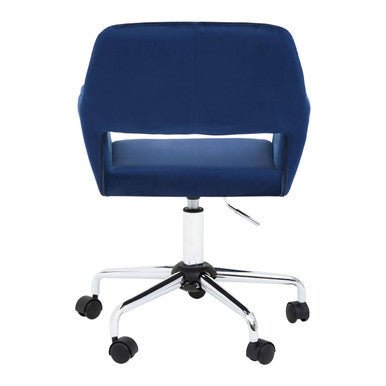 Brent Navy Velvet And Chrome Base Home Office Chair 4 - Online Bedrooms