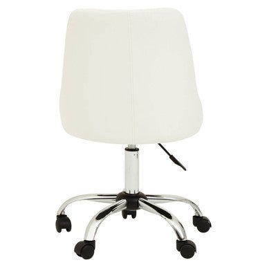 Brent Off White Leather Effect Home Office Chair 4 - Online Bedrooms
