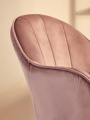 Brent Pink Velvet And Gold Home Office Chair 6 - Online Bedrooms