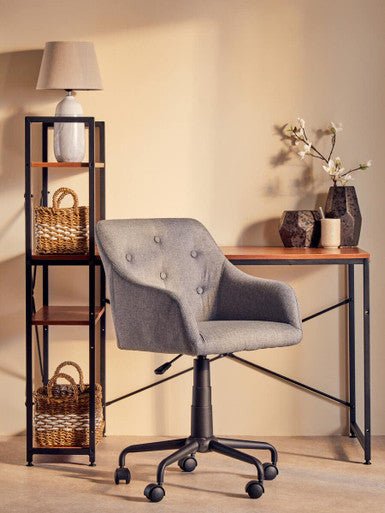 Brent Tufted Grey And Black Home Office Chair 5 - Online Bedrooms