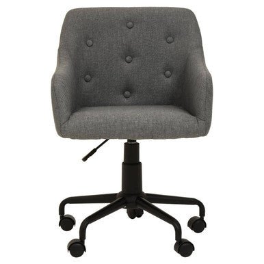 Brent Tufted Grey And Black Home Office Chair 1 - Online Bedrooms