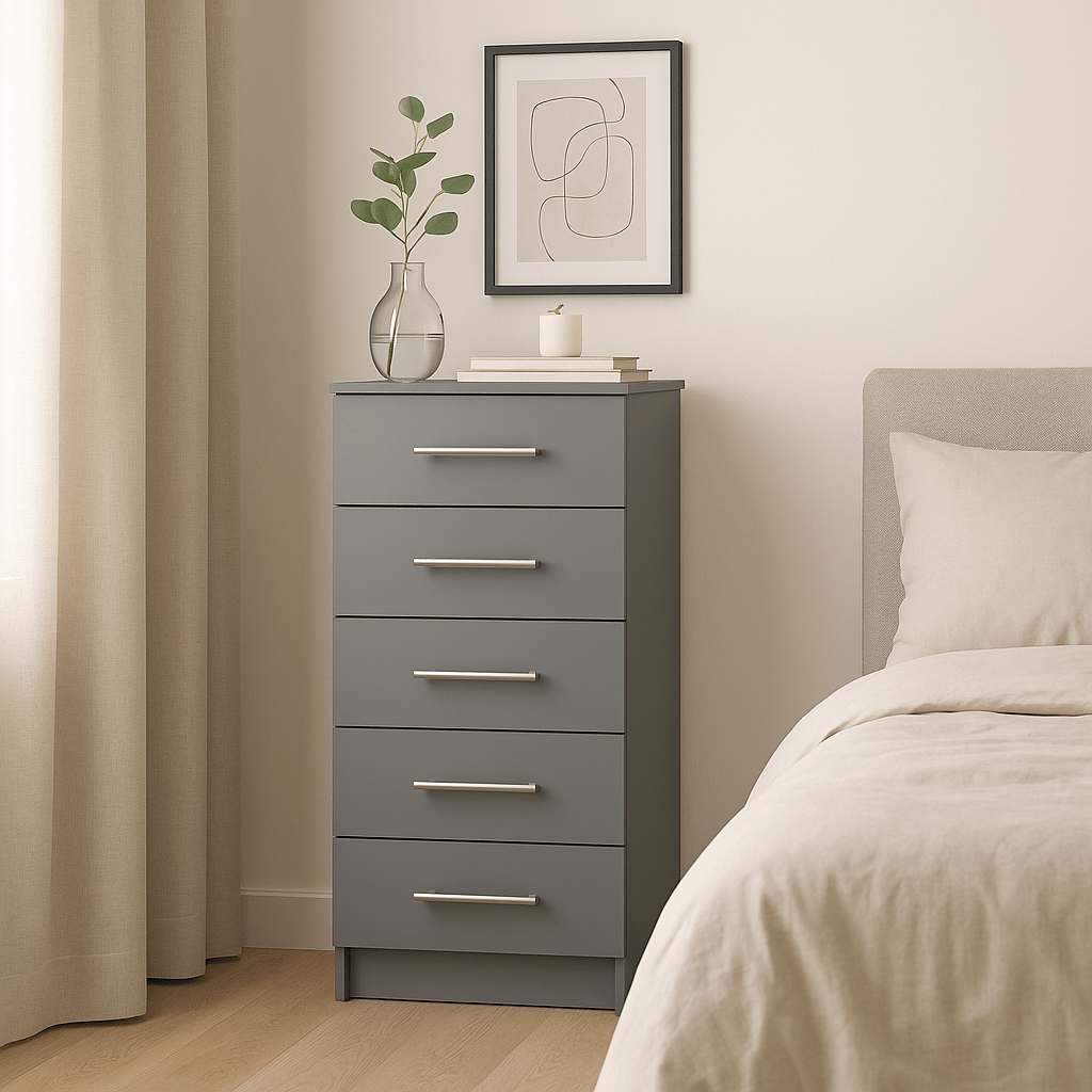 Chest of Drawers - 5 Drawers (Narrow) 1 - Online Bedrooms